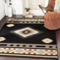 Surya Paramount Par-1095 Black, Charcoal, Medium Gray Southwestern Area Rug