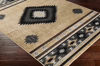 Surya Paramount Par-1096 Black, Charcoal, Medium Gray, Khaki Southwestern Area Rug