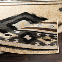 Surya Paramount Par-1096 Black, Charcoal, Medium Gray, Khaki Southwestern Area Rug