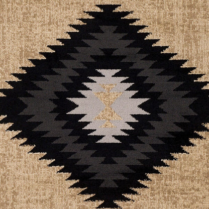 Surya Paramount Par-1096 Black, Charcoal, Medium Gray, Khaki Southwestern Area Rug