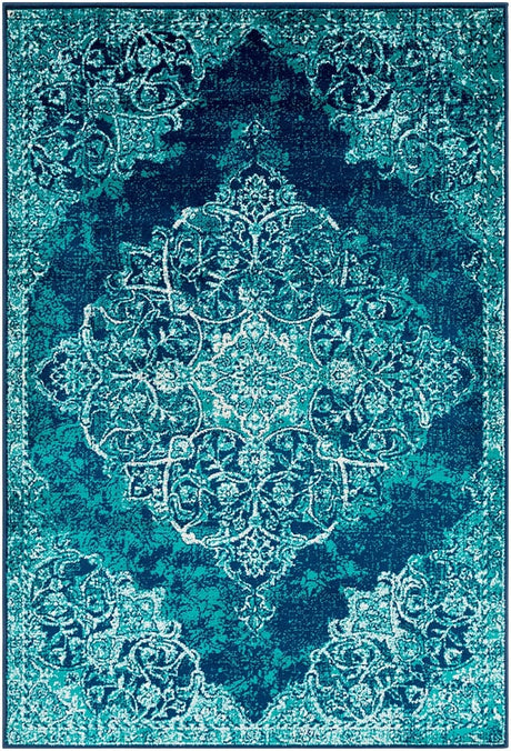 Surya Paramount Par-1098 Teal, Dark Blue, Aqua, Cream Rugs.