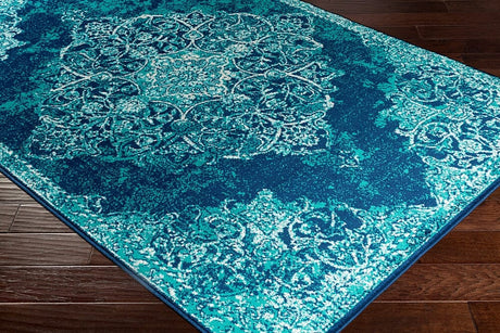 Surya Paramount Par-1098 Teal, Dark Blue, Aqua, Cream Rugs.