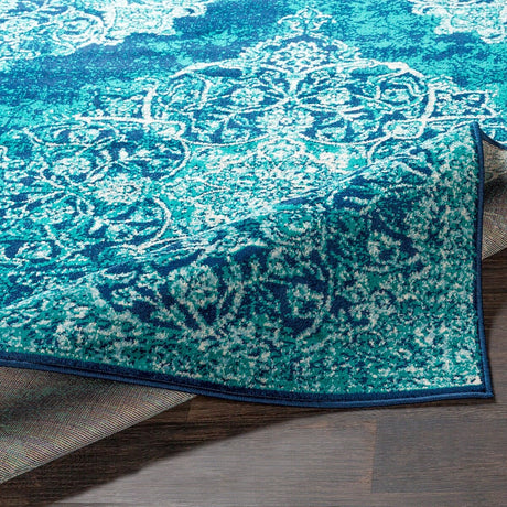 Surya Paramount Par-1098 Teal, Dark Blue, Aqua, Cream Rugs.