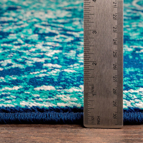 Surya Paramount Par-1098 Teal, Dark Blue, Aqua, Cream Rugs.