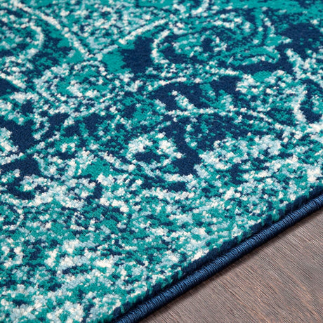Surya Paramount Par-1098 Teal, Dark Blue, Aqua, Cream Rugs.