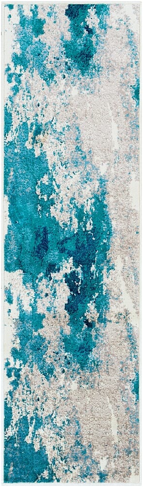 Surya Paramount Par-1106 Teal, Aqua, Dark Blue, Light Gray Organic / Abstract Area Rug