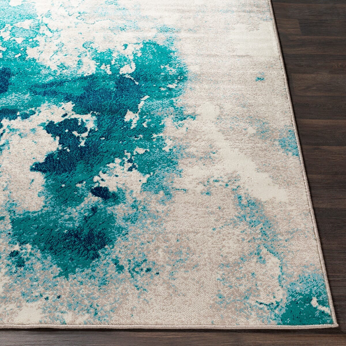 Surya Paramount Par-1106 Teal, Aqua, Dark Blue, Light Gray Organic / Abstract Area Rug