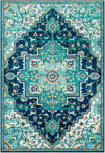 Surya Paramount Par-1107 Teal, Dark Blue, Aqua, Lime Area Rug