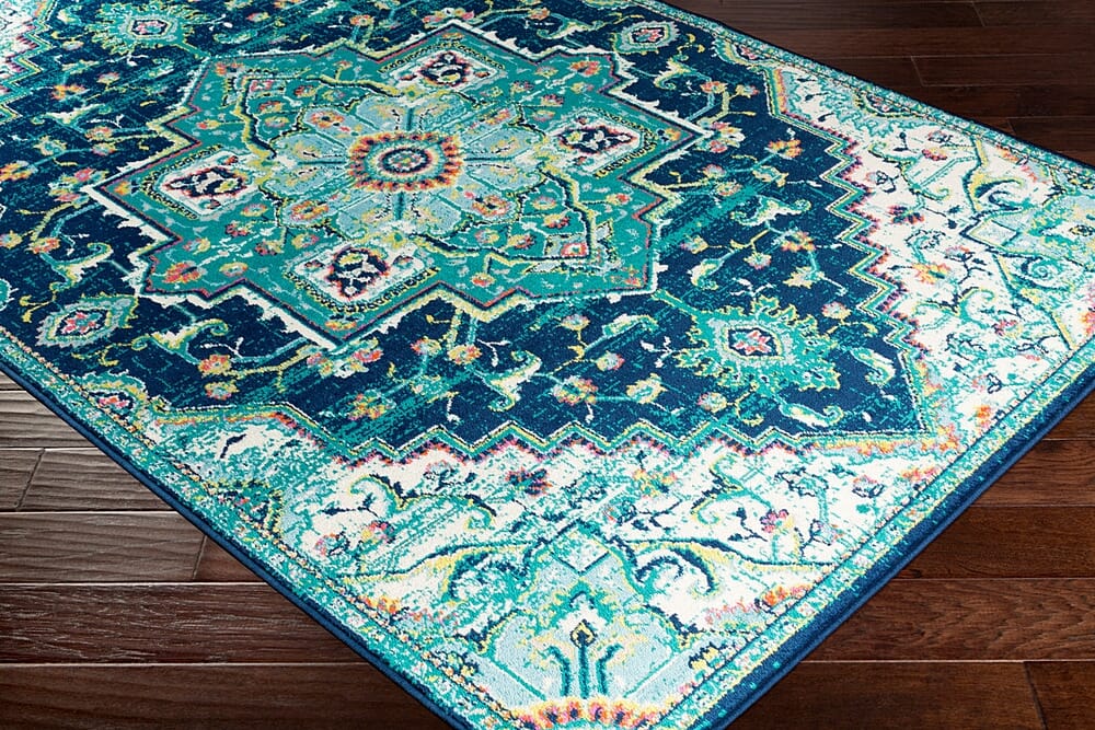 Surya Paramount Par-1107 Teal, Dark Blue, Aqua, Lime Area Rug