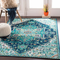 Surya Paramount Par-1107 Teal, Dark Blue, Aqua, Lime Area Rug