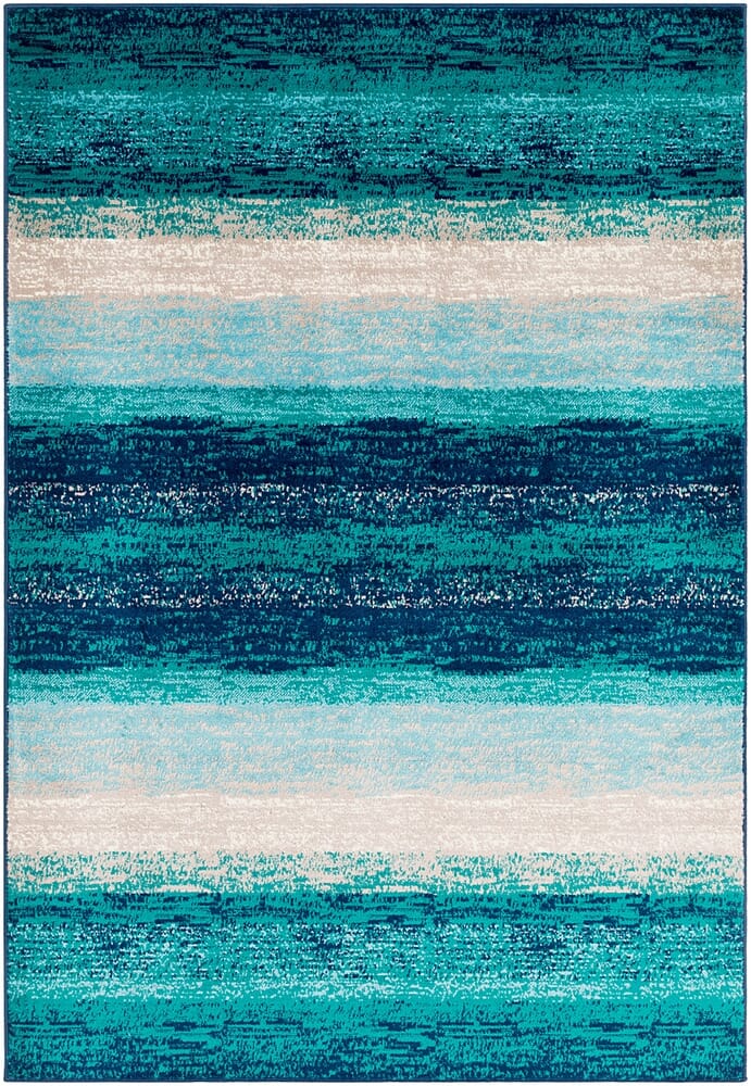 Surya Paramount Par-1109 Teal, Aqua, Dark Blue, Light Gray Striped Area Rug