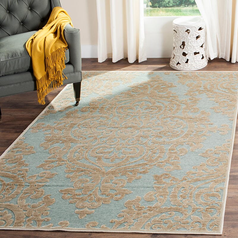 Safavieh Paradise Par390-3470 Stone / Aqua Rugs.