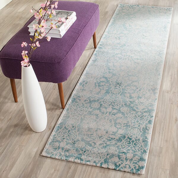 Safavieh Passion Pas403B Turquoise / Ivory Damask Area Rug