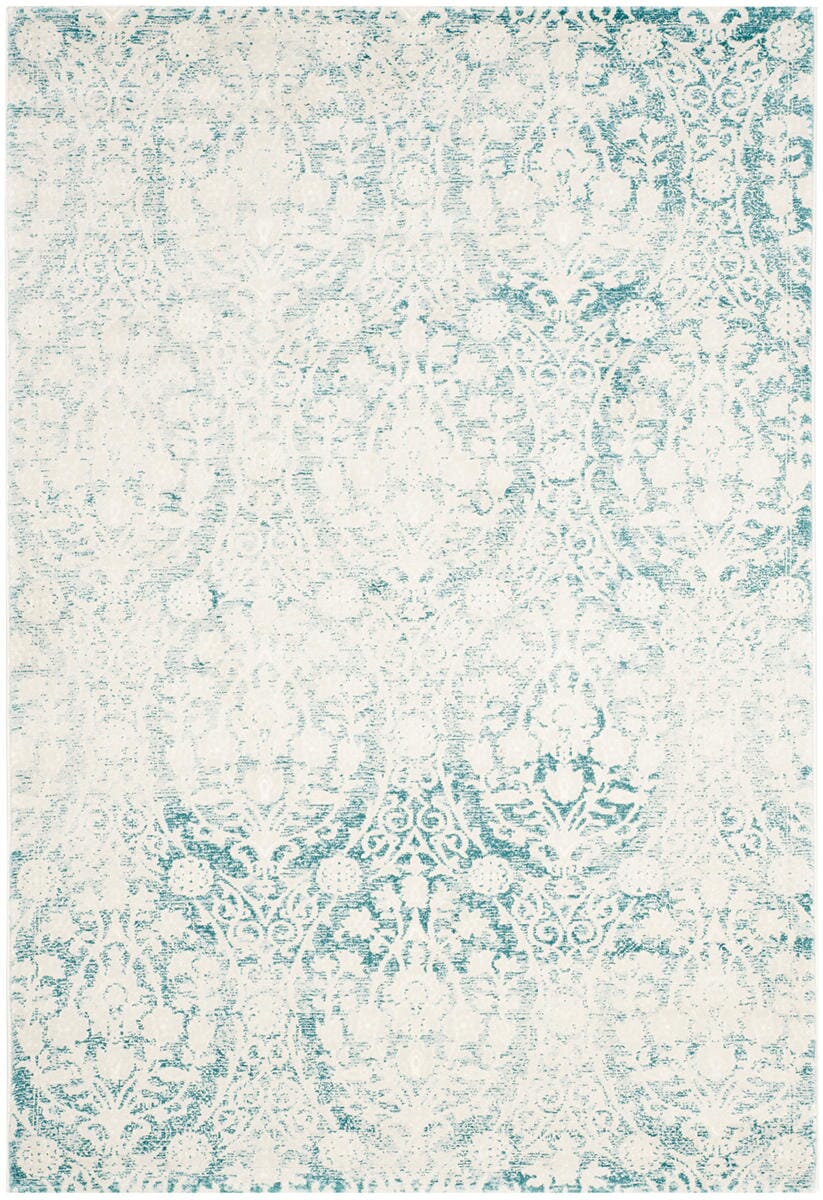 Safavieh Passion Pas403B Turquoise / Ivory Damask Area Rug