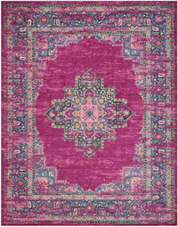 Nourison Passion Psn03 Fuchsia Vintage / Distressed Area Rug