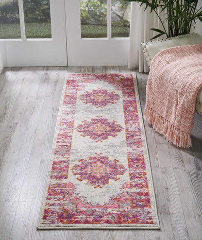 Nourison Passion Psn03 Ivory / Fushia Vintage / Distressed Area Rug