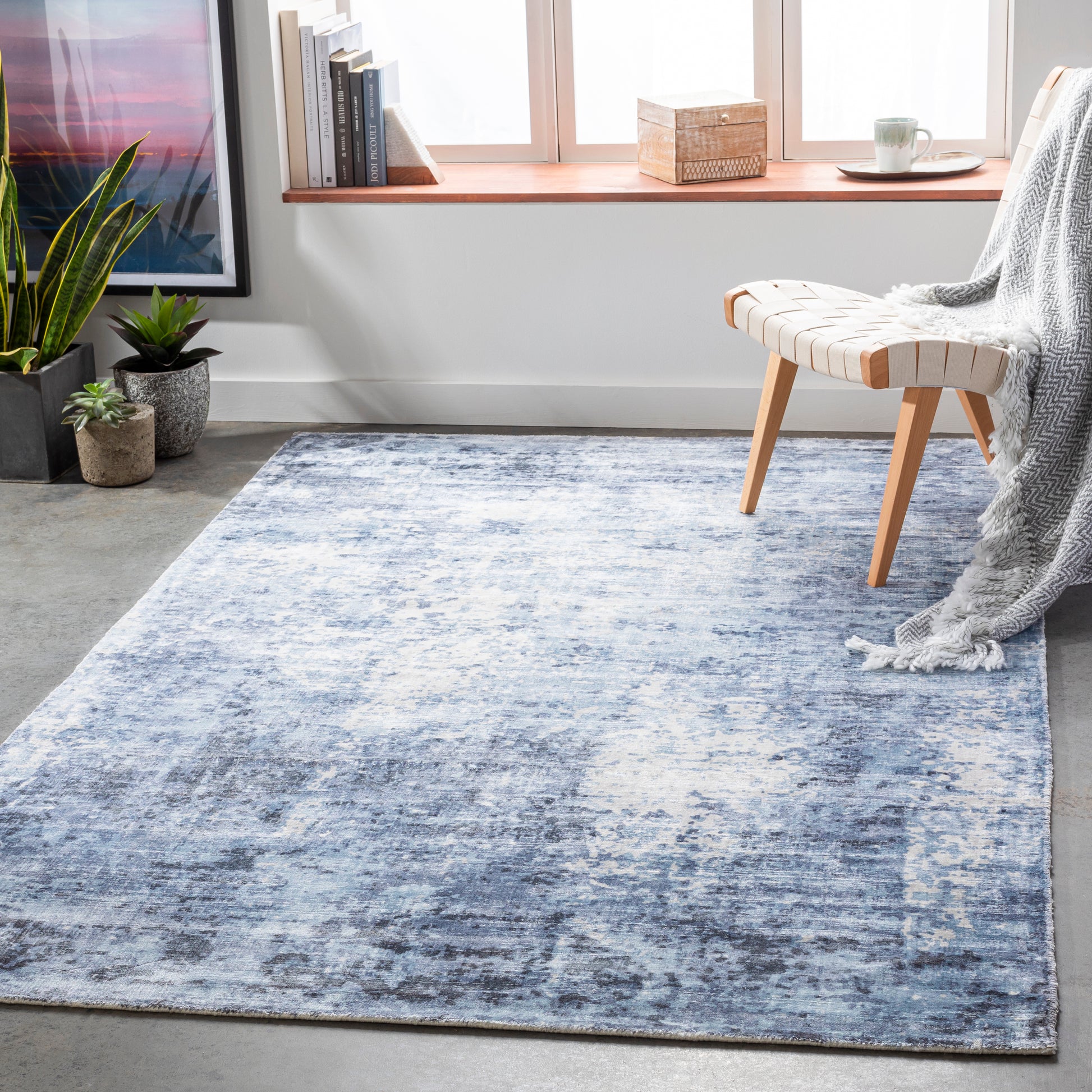 Surya Park Avenue Pav-2302 Navy, Denim, Black, Light Gray Area Rug