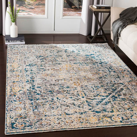 Surya Presidential Pdt-2300 Pale Blue, Bright Blue, Medium Gray Rugs.