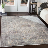 Surya Presidential Pdt-2311 Medium Gray, Charcoal, White Vintage / Distressed Area Rug