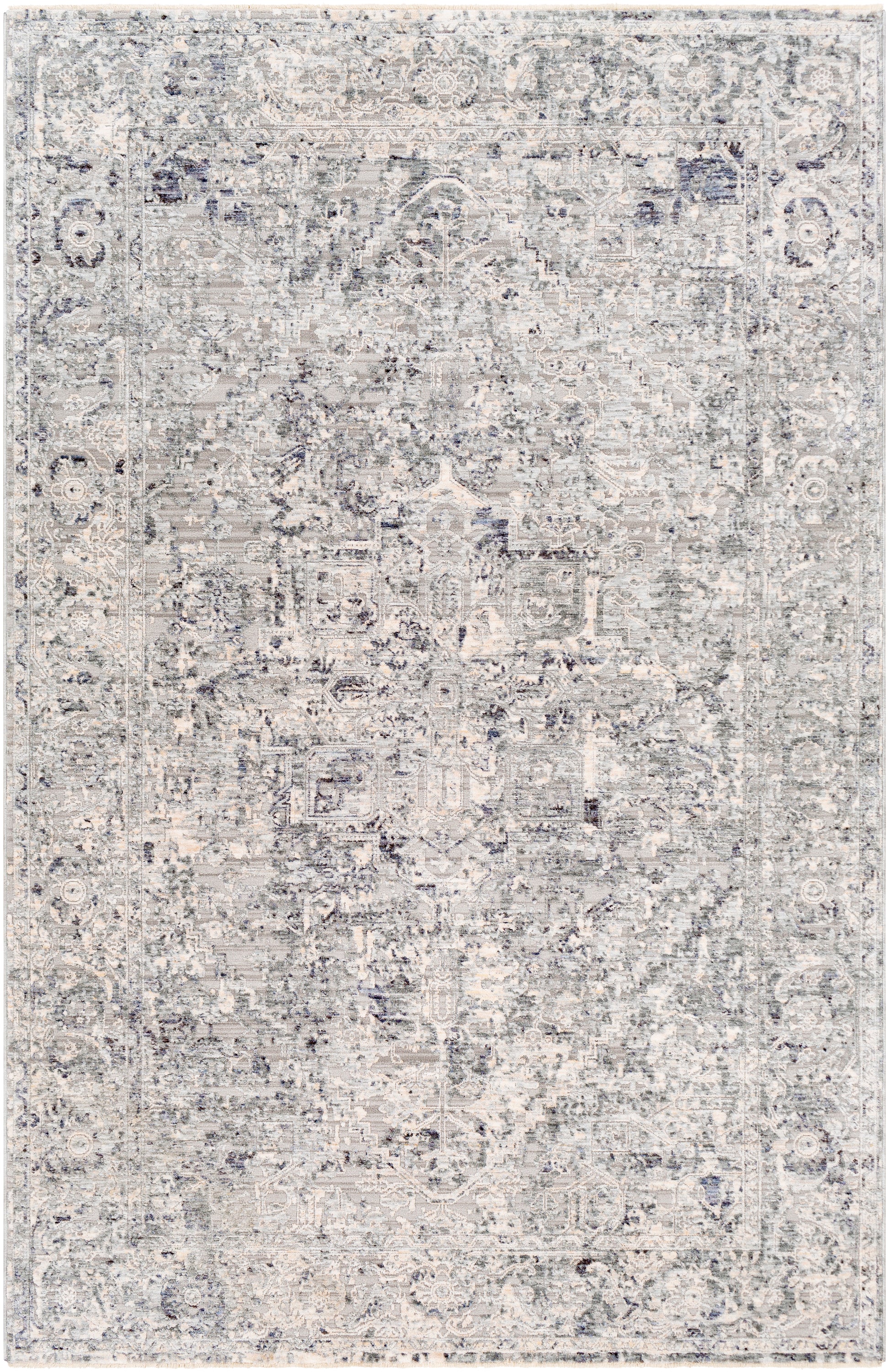 Surya Presidential Pdt-2321 Medium Gray, Bright Blue, Pale Blue, Dark Blue Area Rug