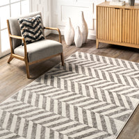 Nuloom Darleen Chevron Nda1743A Beige Area Rug