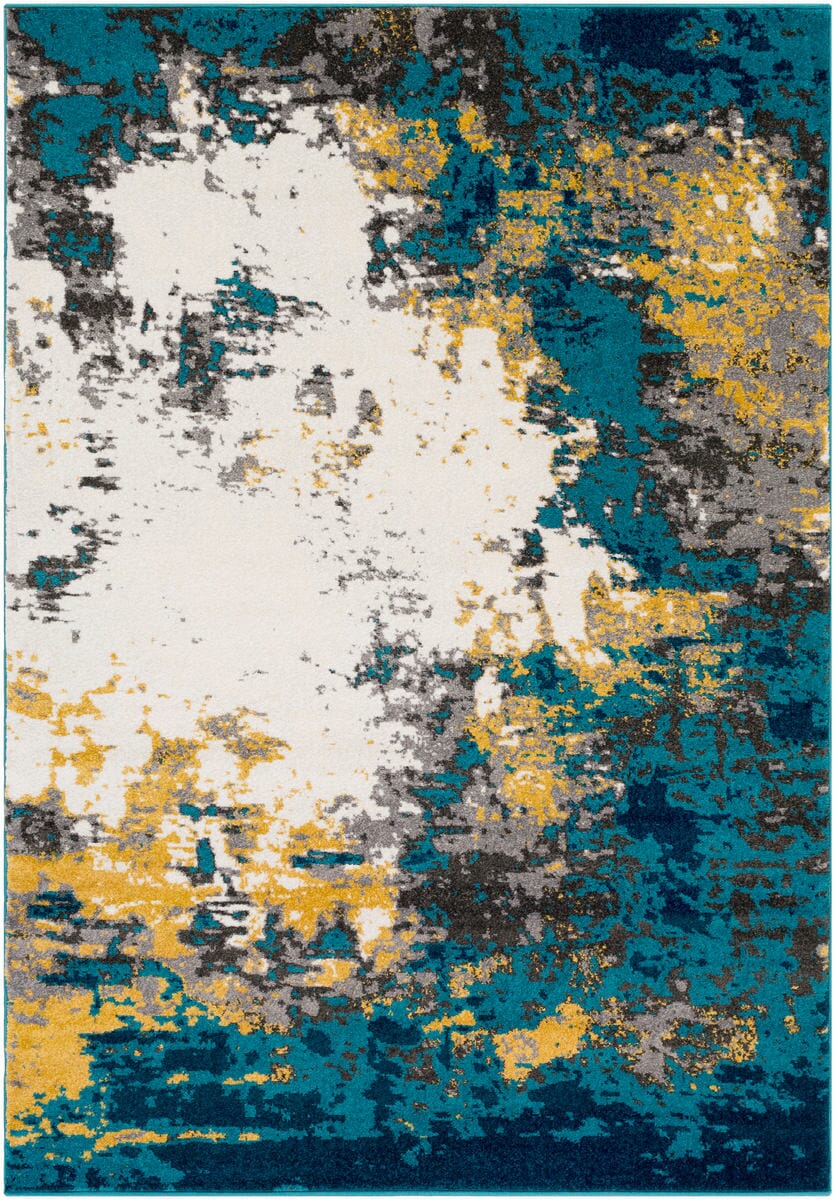 Surya Pepin Pei-1012 Aqua, Bright Blue, Mustard Organic / Abstract Area Rug