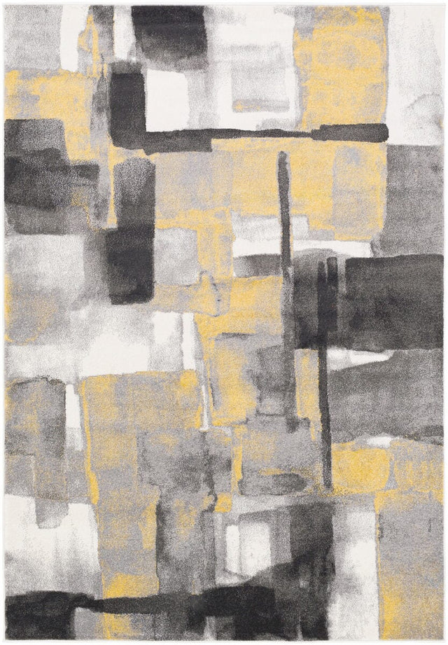 Surya Pepin Pei-1020 Black, Medium Gray, Mustard, Cream Rugs.