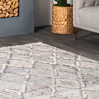 Nuloom Marni Bohemian Knotted Nma2311A Light Gray Area Rug