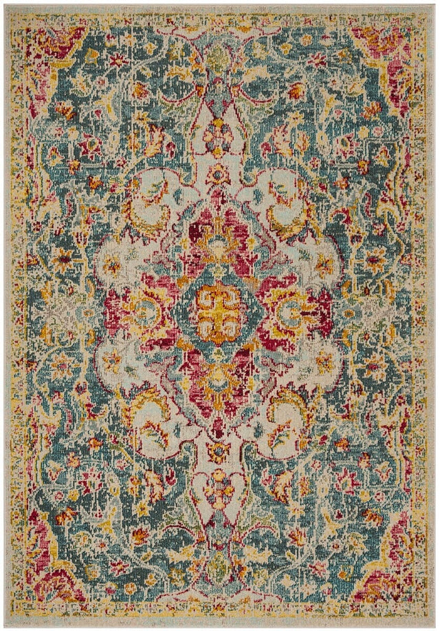 Safavieh Phoenix Phx156B Blue / Yellow Rugs.