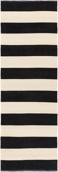 Surya Picnic Pic-4005 Black / Ivory Striped Area Rug