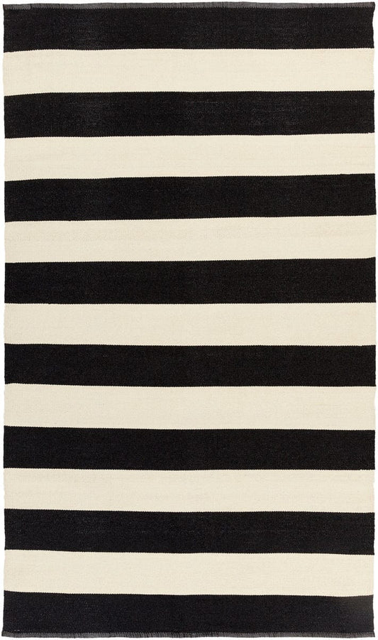 Surya Picnic Pic-4005 Black / Ivory Striped Area Rug