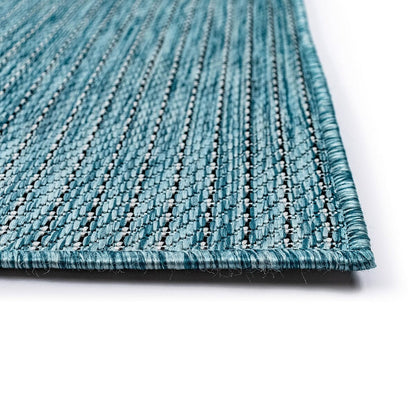 Liora Manne Carmel Texture Stripe 8422/04 Aqua Solid Color Area Rug