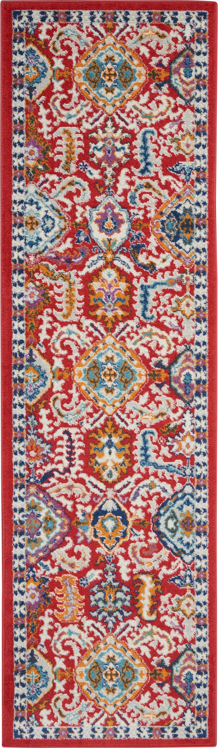 Nourison Passion Psn32 Red Multi Colored Area Rug