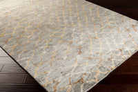 Surya Platinum Plat-9018 Medium Gray, Khaki, Ivory, Camel Geometric Area Rug