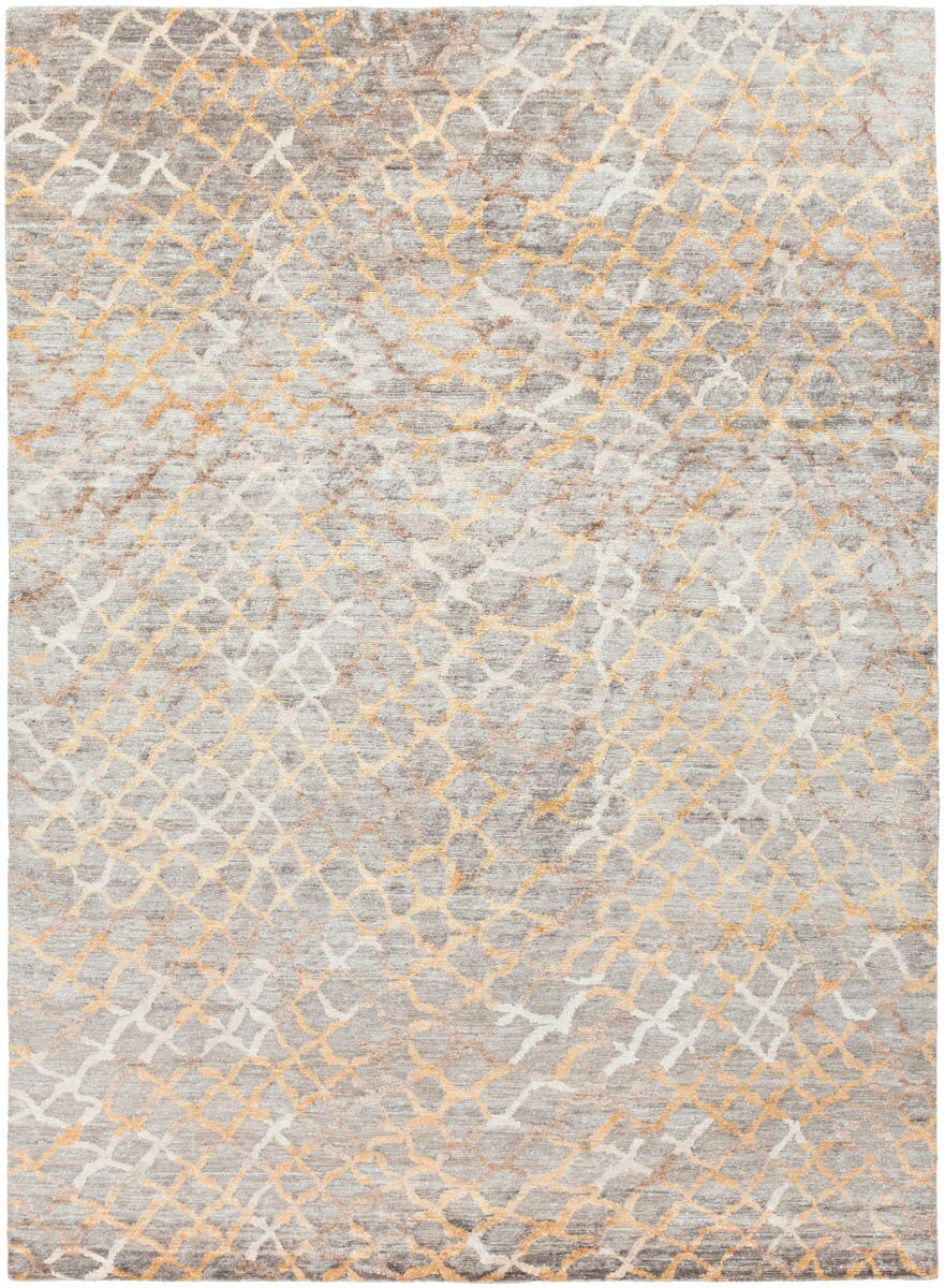 Surya Platinum Plat-9018 Medium Gray, Khaki, Ivory, Camel Geometric Area Rug