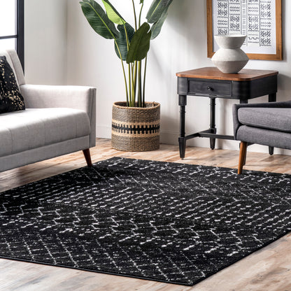 Nuloom Moroccan Blythe Nmo3123B Black And White Area Rug
