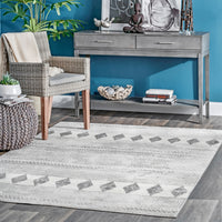 Nuloom Harper Faded Tribal Nha1708B Gray Area Rug