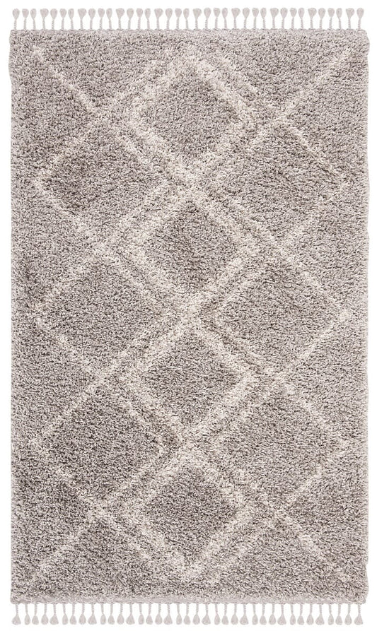 Safavieh Pro Lux Shag Plx432F Grey / Cream Moroccan Area Rug