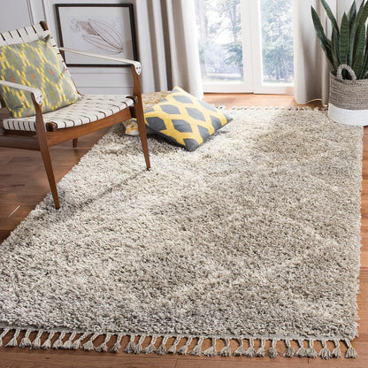 Safavieh Pro Lux Shag Plx432F Grey / Cream Moroccan Area Rug