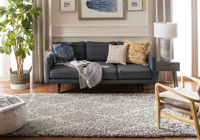 Safavieh Pro Lux Shag Plx433F Grey / Cream Rugs.