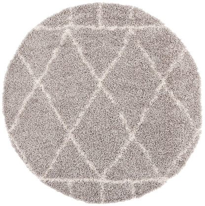 Safavieh Pro Lux Shag Plx433F Grey / Cream Moroccan Area Rug