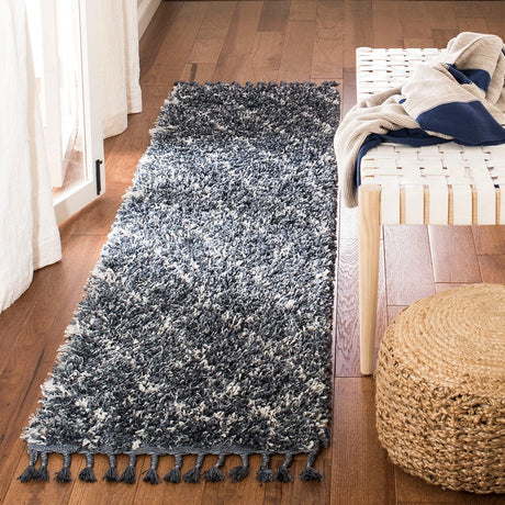 Safavieh Pro Lux Shag Plx433L Cream / Blue Rugs.