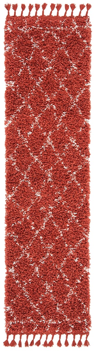 Safavieh Pro Lux Shag Plx433P Rust / Creme Moroccan Area Rug