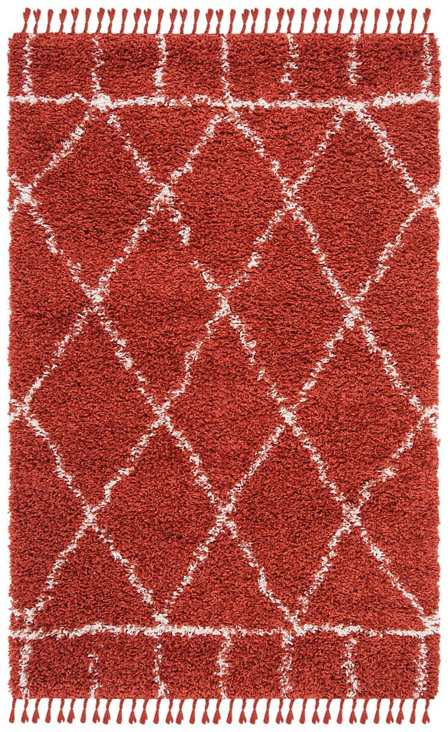 Safavieh Pro Lux Shag Plx433P Rust / Creme Rugs.