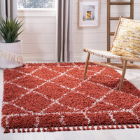 Safavieh Pro Lux Shag Plx433P Rust / Creme Moroccan Area Rug