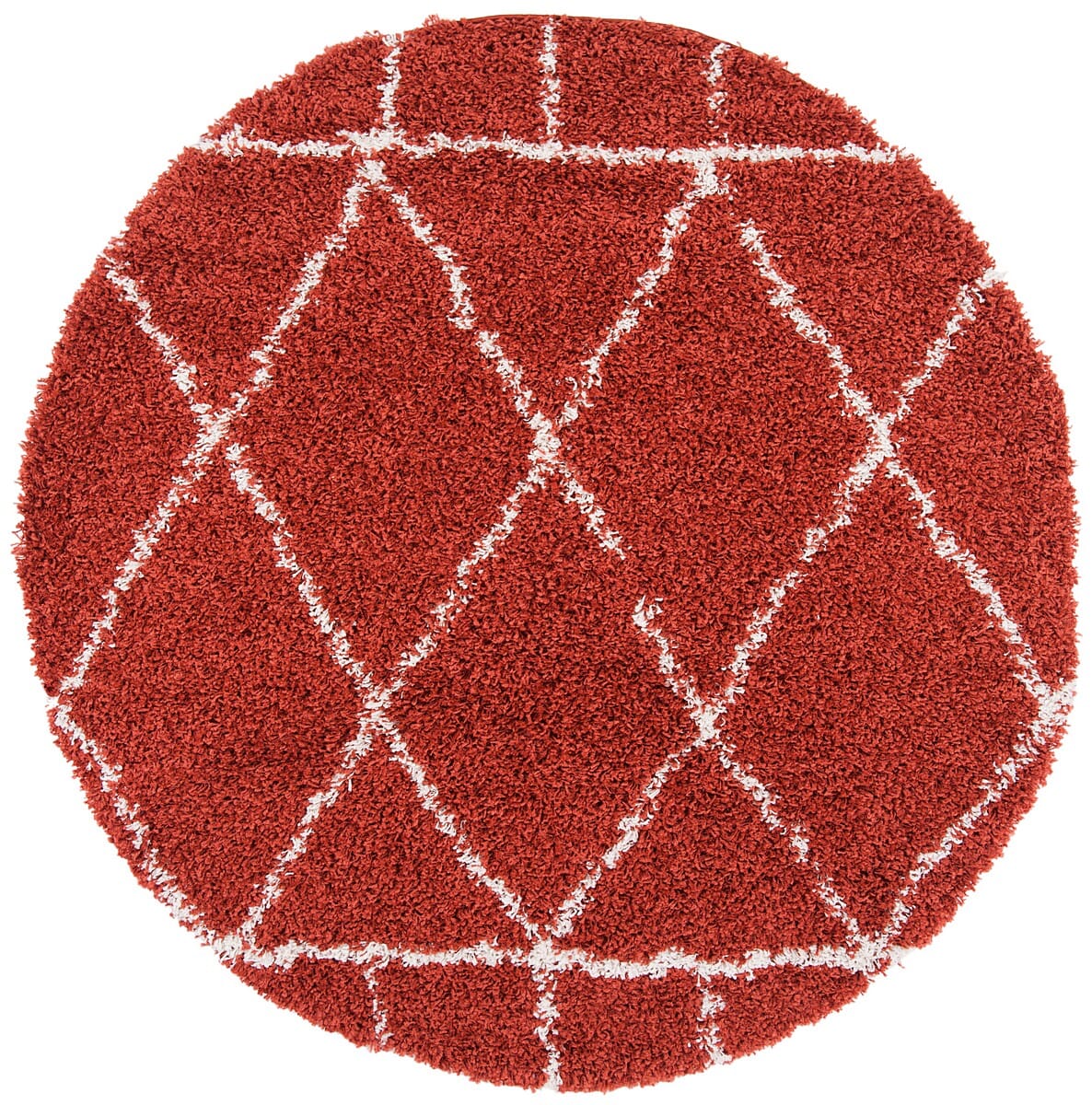 Safavieh Pro Lux Shag Plx433P Rust / Creme Moroccan Area Rug