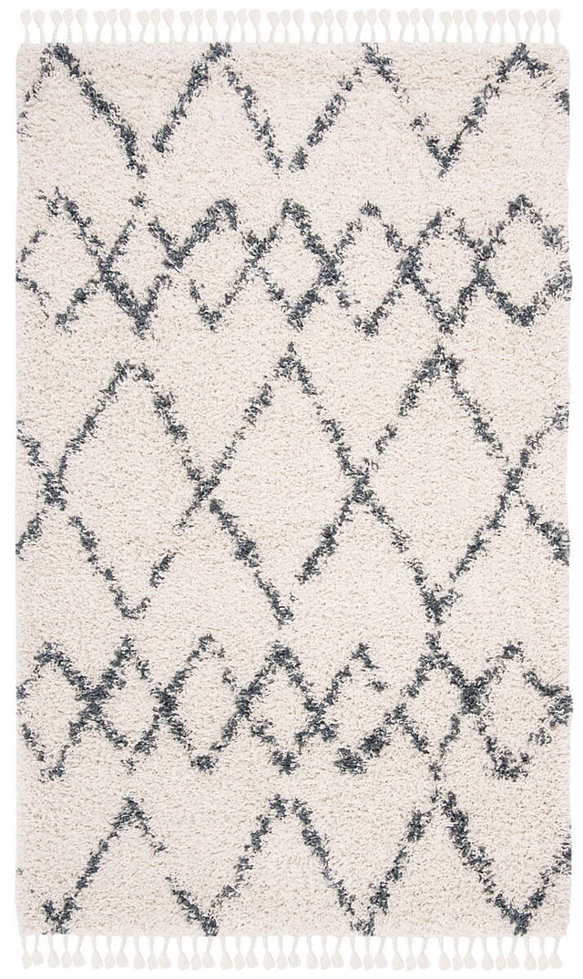 Safavieh Pro Lux Shag Plx434A Cream / Blue Moroccan Area Rug