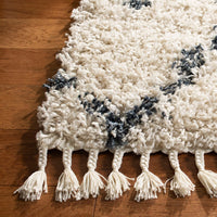 Safavieh Pro Lux Shag Plx434A Cream / Blue Moroccan Area Rug