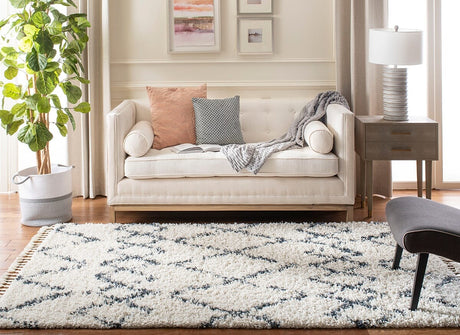 Safavieh Pro Lux Shag Plx434A Cream / Blue Rugs.