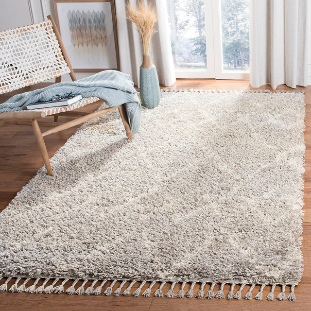 Safavieh Pro Lux Shag Plx434F Grey / Cream Rugs.